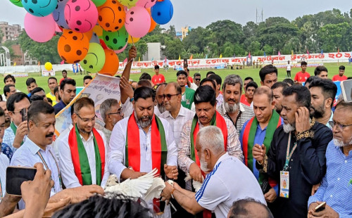 গাজীপুরে জমকালো আয়োজনে শহীদ জিয়াউর রহমান গোল্ডকাপের উদ্বোধন:   উদ্বোধনী ম্যাচে বিকেএসপির দাপুটে জয়